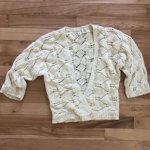 Anthropologie Moth cream crochet sweater